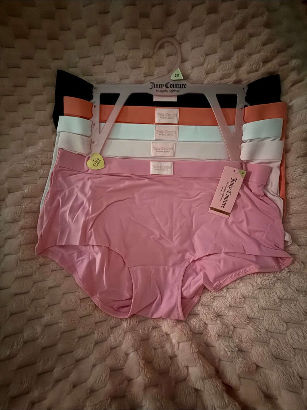 Juicy Couture 5 pack 'Cute and Curvy' high waisted brief panties - 2X - NWT!